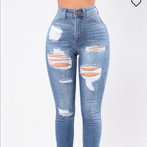 Fashion nova heavy lifting jeans medium blue wash - Picture 2 of 4